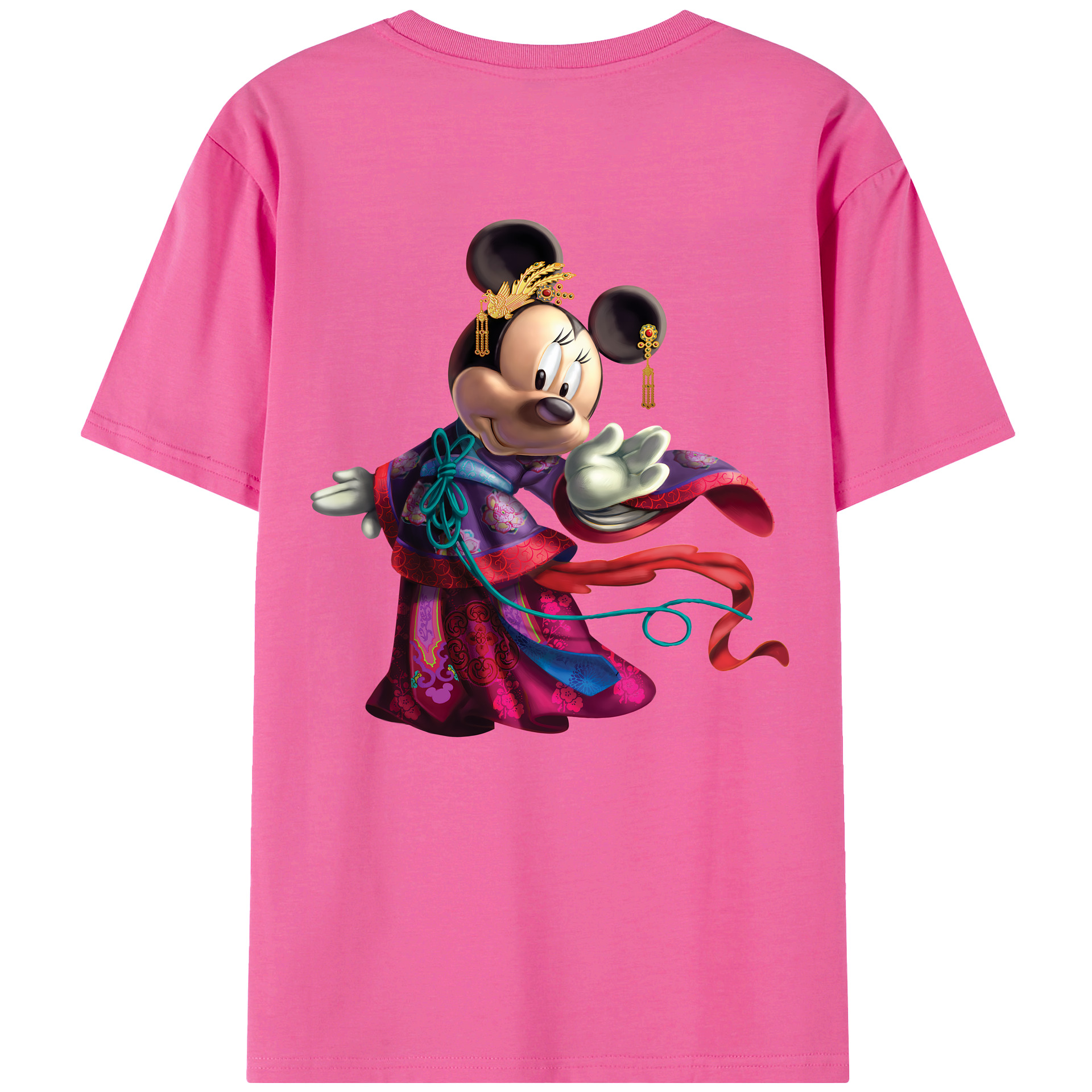 （画像用） ミッキーマウス Mickey Mouse レディース半袖Tシャツ(バックプリント)
